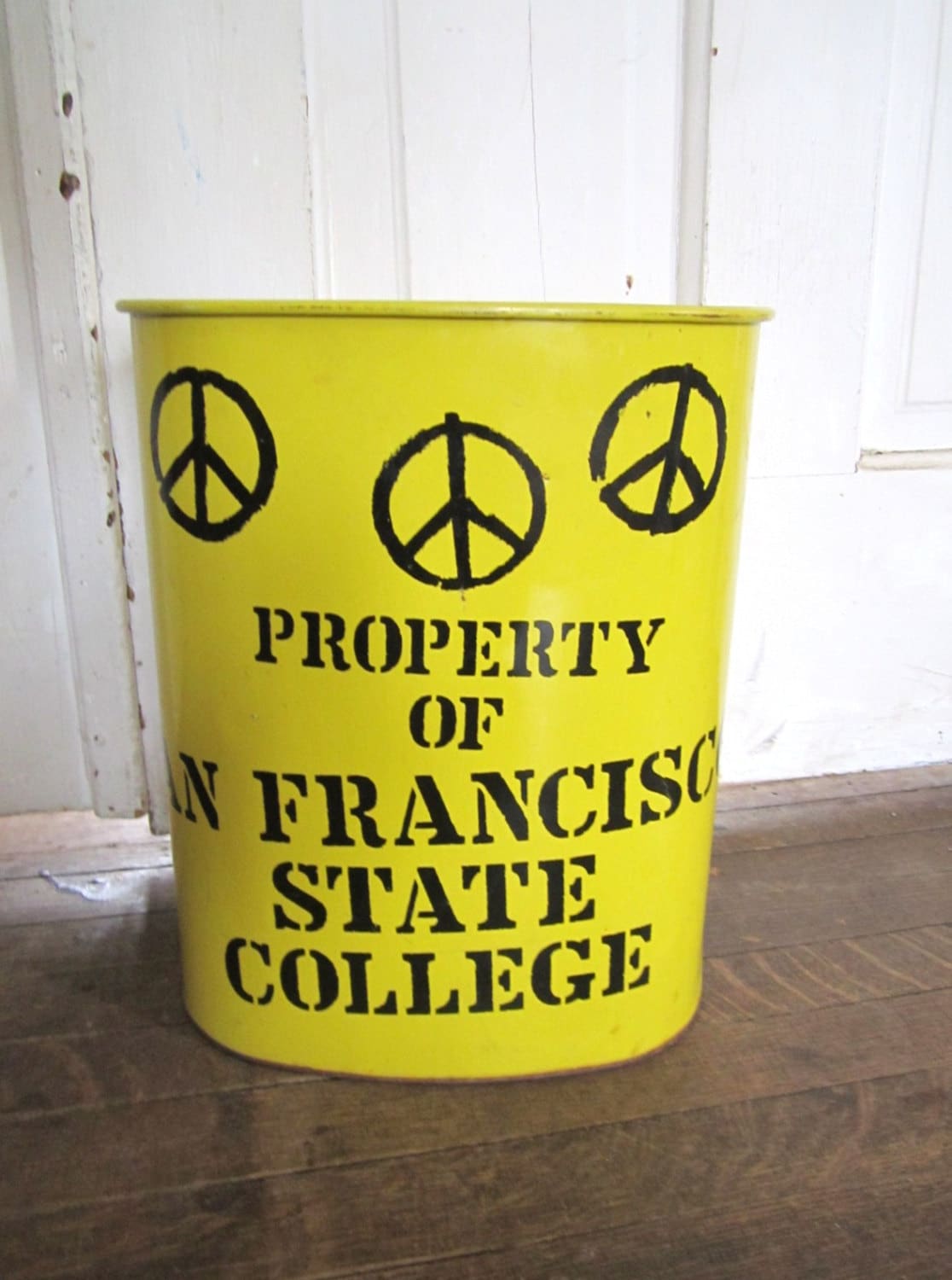 Property of san francisco state college vintage trash can haute juice