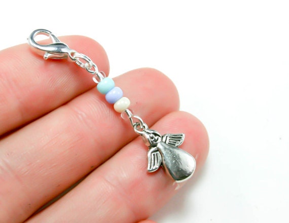 Baby Shower Charms. Beaded Angel Charm. Baby Shower Favor.