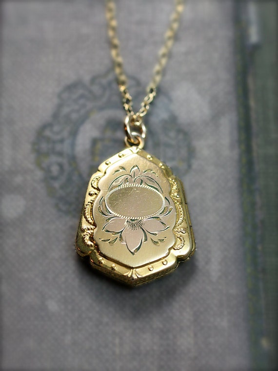 Small Gold Filled Locket Necklace Antique Hayward Unusual