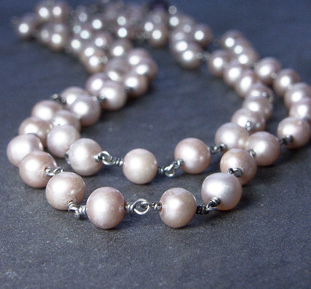 Long Strand Pearl Necklace. Choose Color of Pearls. Freshwater