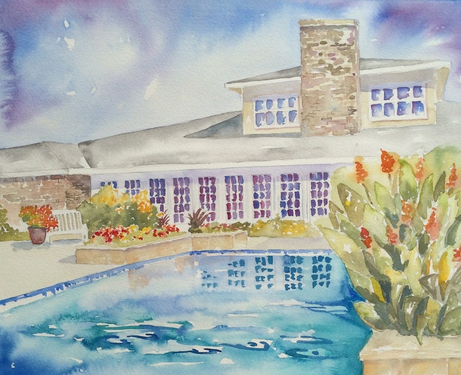 House Portrait Custom home watercolor painting Original