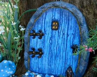 Fairy Door, Blue fairy door kit, fairy garden door, Fairy door and windows, fairy garden, Faeries, fairyland, fairy gifts, gnome door, 5013