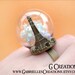Eiffel Tower Globe Ring Christmas gift - Paris Snow Globe Glass Jewelry - Bronze Crown Ring - Glass Dome Romantic Ring - Terrarium