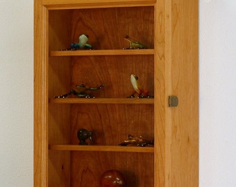 Cherry Hardwood Curio Display Wall Cabinet Cherry Hardwood Curio Display Wall Cabinet