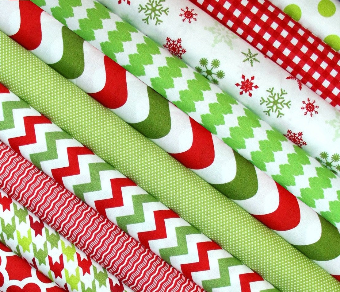 Riley Blake Christmas Fabrics 10 pc Fat Quarter by StitchinStash