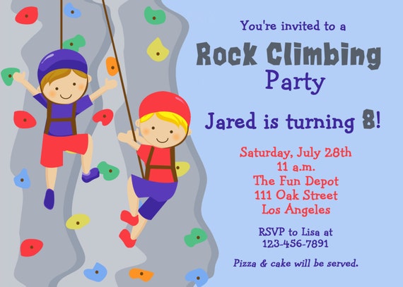 Rock Climbing Birthday party Invitation by TheButterflyPress