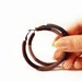 chocolate brown hoop earrings, crochet tube hoops, geometric earrings, minimalist jewelry