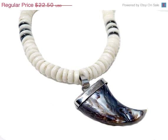 Puka Shell Necklace Men's Hipster Marble by thejewelseeker