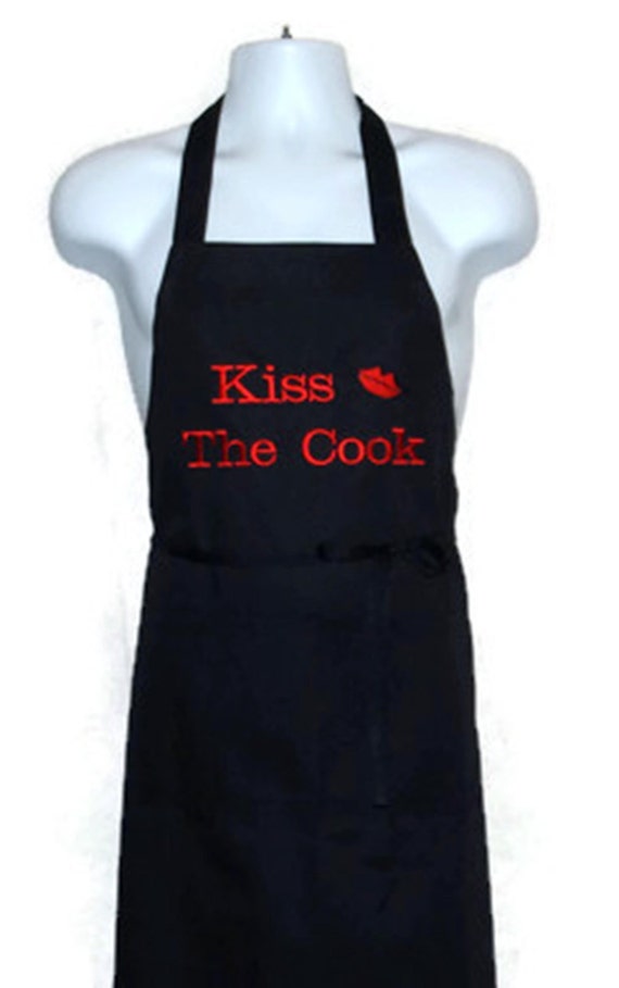 Kiss The Cook Apron Personalized Custom Kitchen Baking