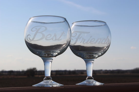 best friends large wine glass