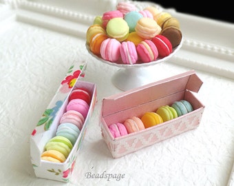 Miniature Macarons for 1/8 ~ 1/6 Scale BJD Barbie Blythe Licca Azone - Sweet French Pastry Dolls Fake Food High-Tea