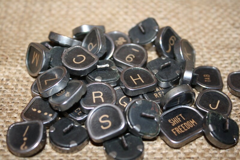 Vintage typewriter keys set of 48 oldschooltypers