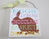 Wooden Chocolate Easter Bunny Sign - Easter Decoration - Easter Sign - Wooden Sign