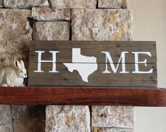 Texas HOME Sign, Reclaimed Wood Sign, TX Sign, Texas Artwork, Rustic Texas Sign, Wooden Texas, Wood Texas Sign, Texas Wall Art, Texas Plaque