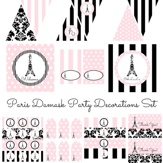 Paris Birthday Party, Paris Baby Shower, Paris Birthday Decorations, Paris Baby Shower Decorations, Paris Party Decorations BeeAndDaisy Il_570xn