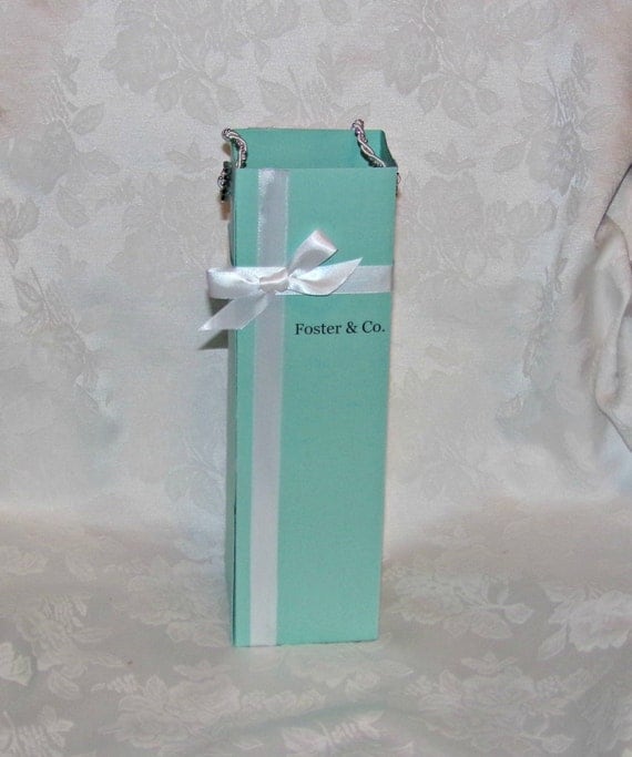 Tiffany Blue Personalized Wine Gift Bag by apreciousmemory on Etsy