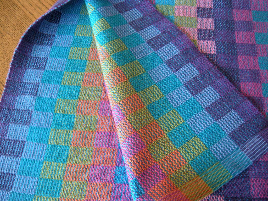 Handwoven Kitchen Towel Rainbow Blocks Woven Towel Hand