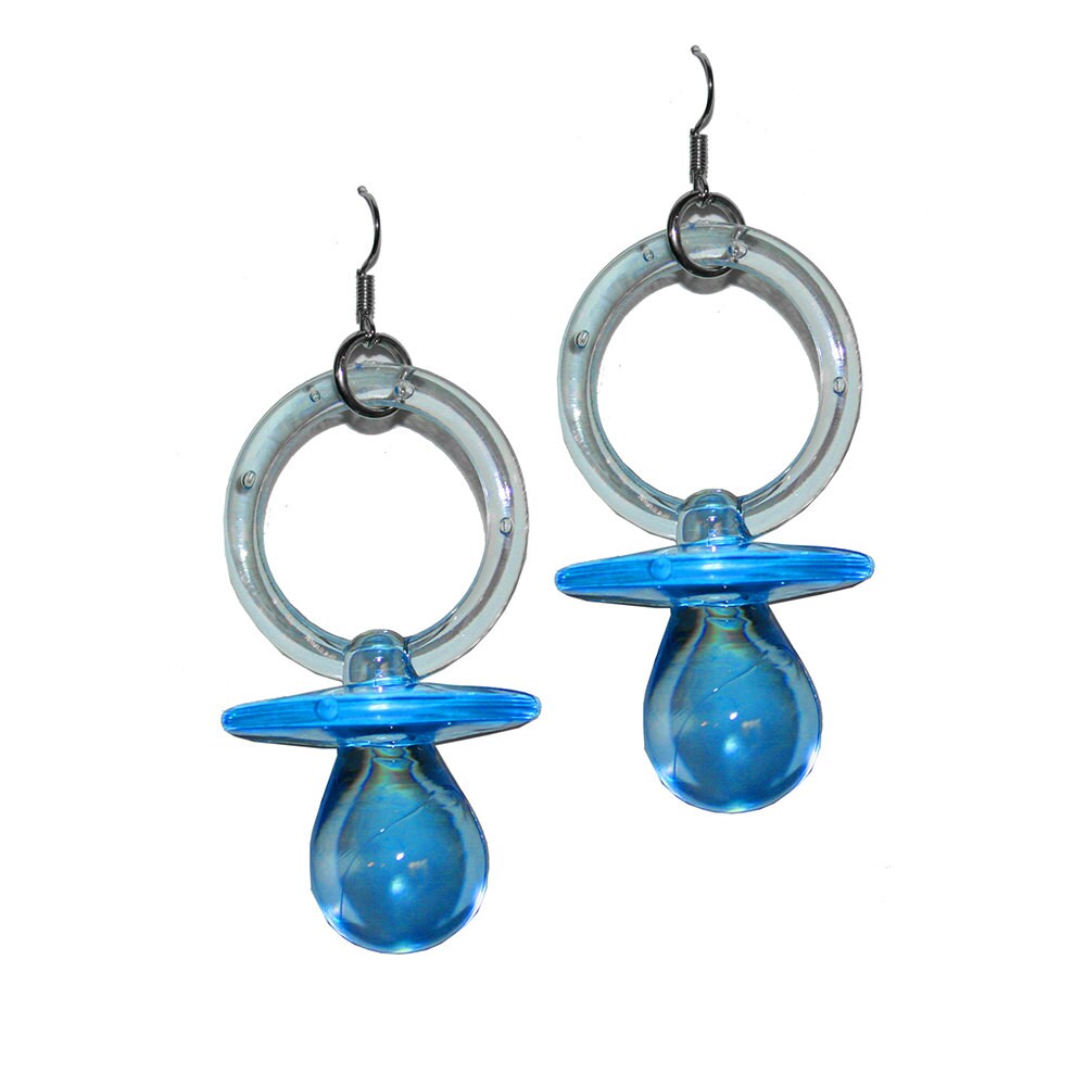 Blue Pacifier Earrings Vintage Baby Doll Wonderland Kawaii