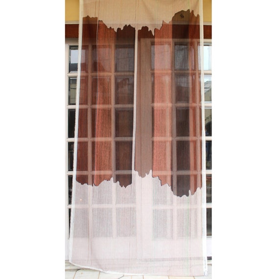 Ombre Curtain Brown Melted Chocolate 26x84 Sheer