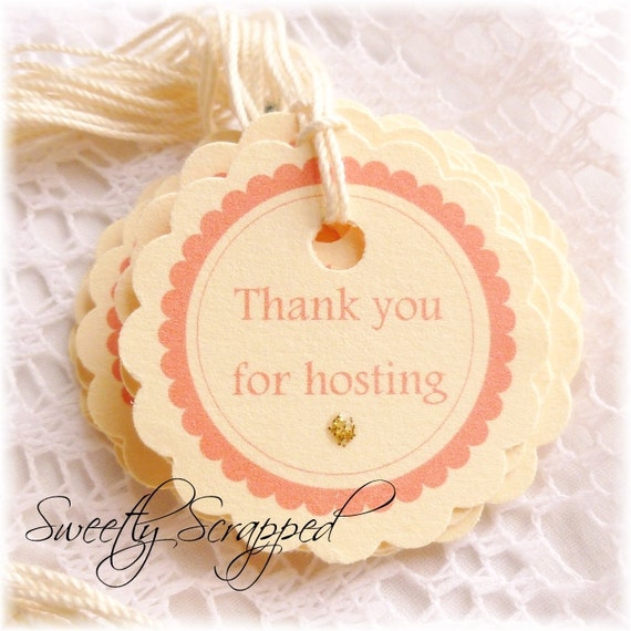 items similar to 12 thank you for hosting tags pink cream and gold round small 1 1 2 items similar to 12 thank you for hosting tags pink cream and gold round small 1 1 2