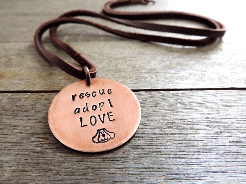 Rescue Dog Necklace adopt rescue love Dog Lover Jewelry