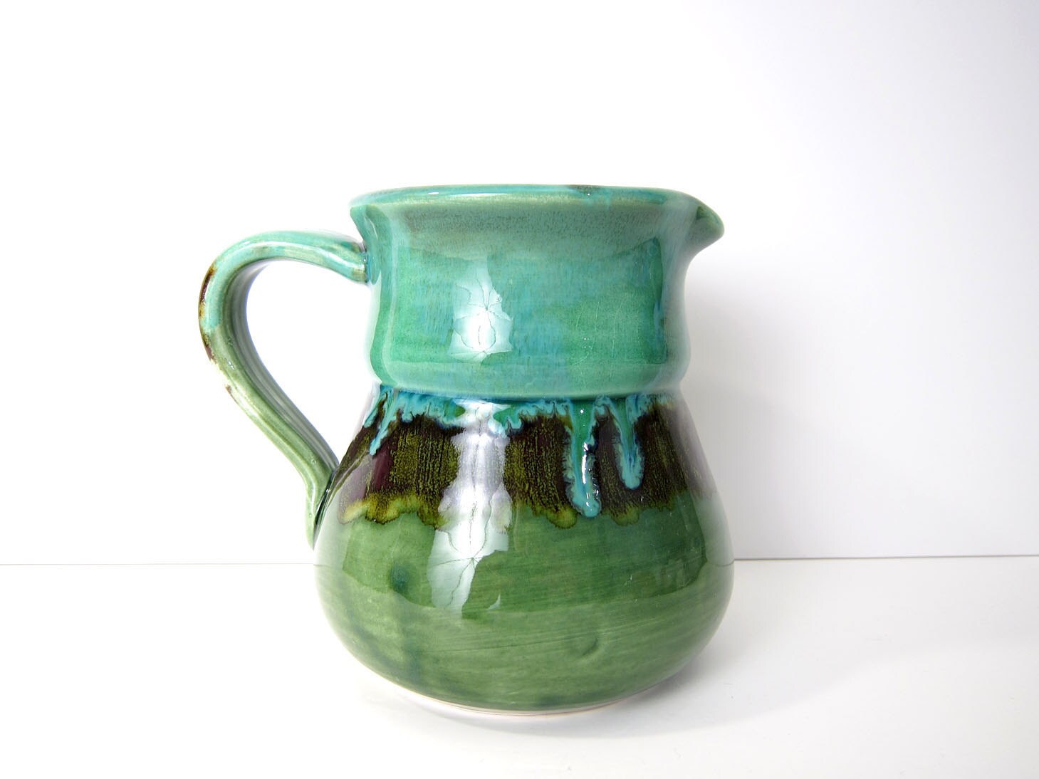 Vintage Italian Pottery Ceramic Pitcher by ObjectOfBeauty on Etsy