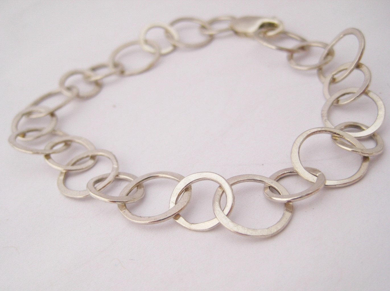 Large links Circles hand forged chain by KimStylesJewellery