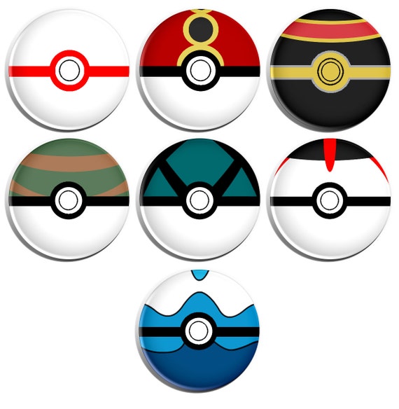 Pokemon Pokeballs Generation 3 Button Badges 7 by ButtonPinBee