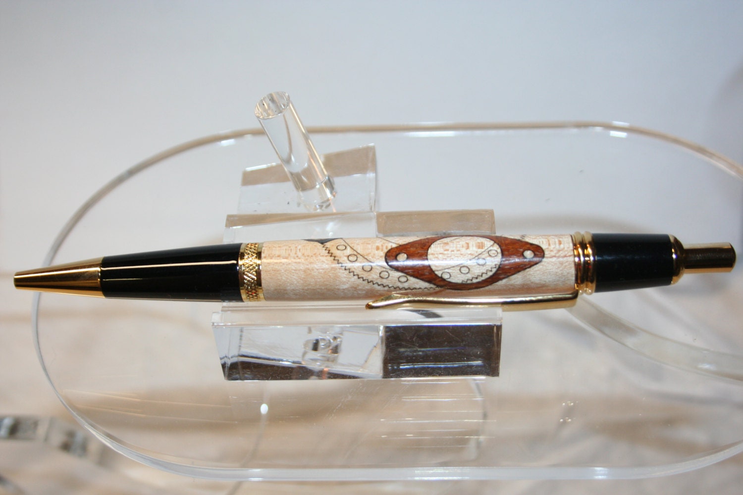 Handcrafted Wooden Pen Mechanics Inlay Click by witmerenterprises