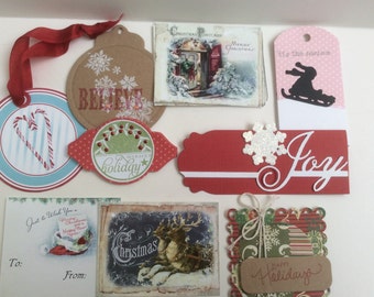 Items similar to Christmas Gift Tags.Best Christmas Wishes With December 25th Postmark. Cute