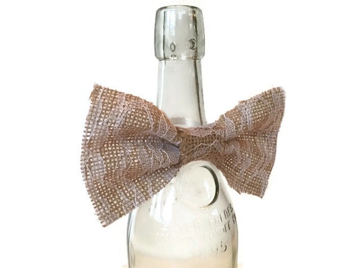 2 Wine Bottle Bow Ties your choice of colors