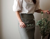 Gray and white houndstooth skirt