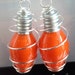 Red Christmas Light Bulb Earrings, Spiral Wire Wrapped c7 Bulbs, Deck Your Ears, Hypoallergenic, Boho, Industral, Chic, FREE SHIPPING USA