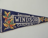 Vintage Windsor Canada Felt Pennant / Canada Souvenir / Travel Souvenir / Felt Banner / Canada Memorabilia /Small Vintage Pennant