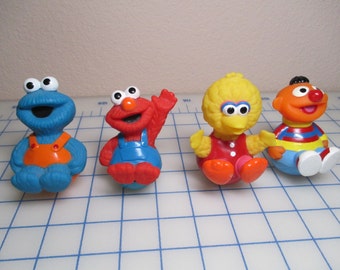 Vintage Sesame Street Characters - Weeble Wobbles - Roly Poly Pals - Ernie - Big Bird