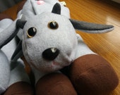 PLUSH GOAT-Large 21" Laying Plush Happy Goat-Regular Fleece Logo-by Happy Goat