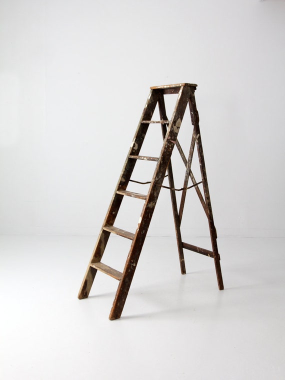 vintage painter's ladder 5.5 ft ladder wooden folding