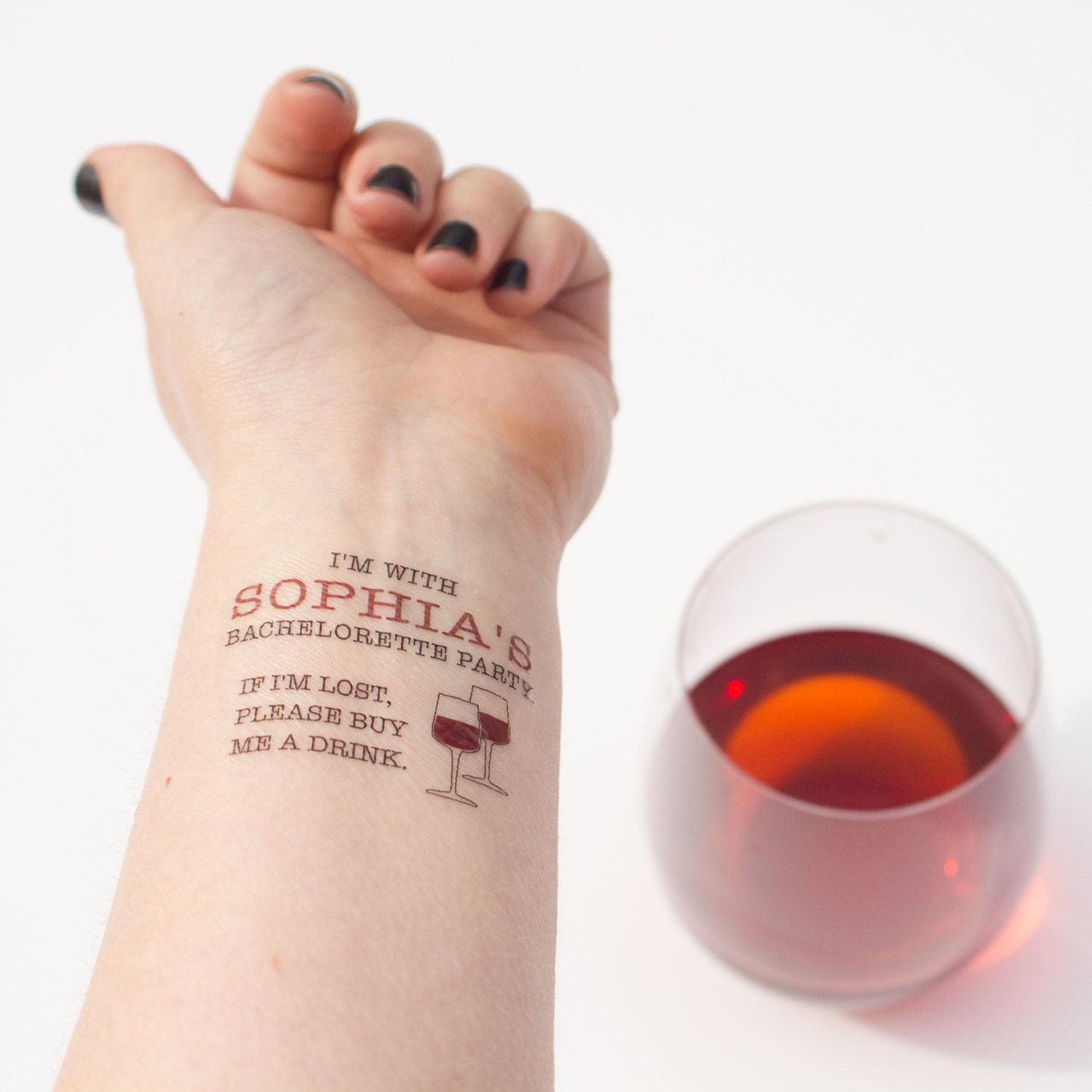 Wine Bachelorette Party Tattoos If Lost Buy Me A Drink throughout Buy Tattoo