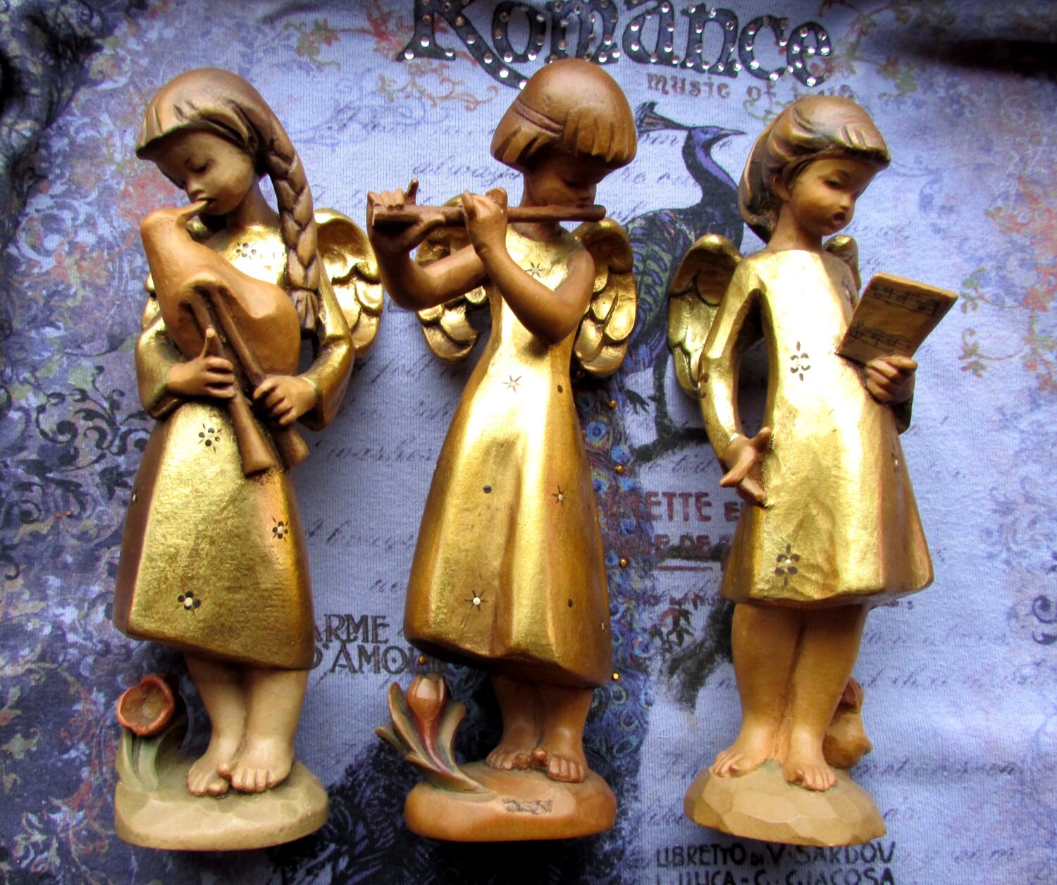 Wood Angel Figurine Anri Italy Hand Carved by TheHippyHeart