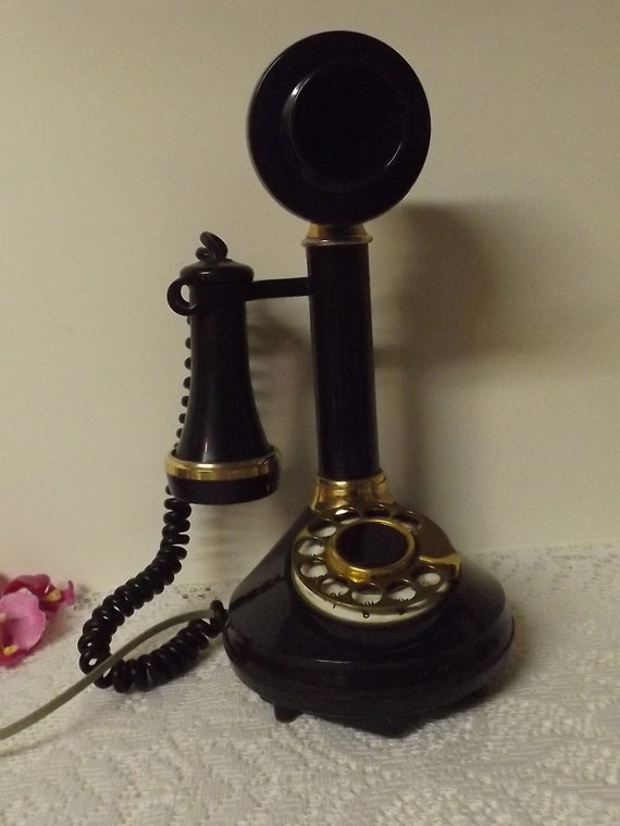 1920'S stile Candlestick Telephone Rotary Dial by HuntWithJoy
