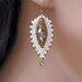 Light Peach and Copper Russian Leaf Earrings - Seed Bead & Crystal Woven - Short Length Drop Style Earring