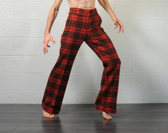 tartan flare pants