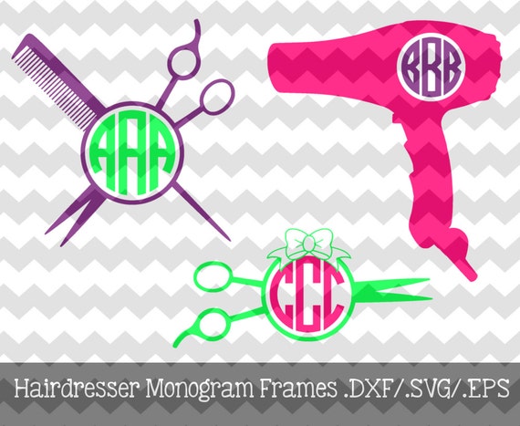Download Hairdresser Monogram Frames .DXF/.SVG/.EPS Files for use with