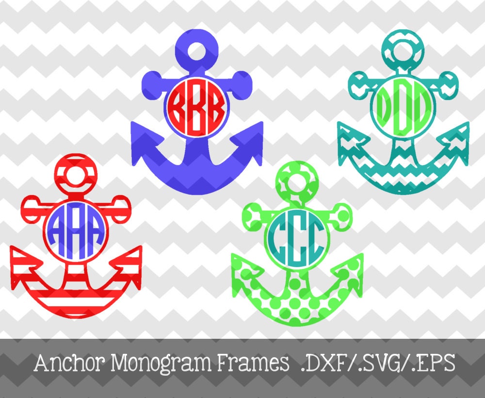 Download Anchor Monogram Design Quad .DXF/.SVG/.EPS by KitaleighBoutique