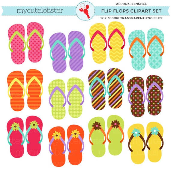Flip Flops Clipart Set clip art set of flip flops summer