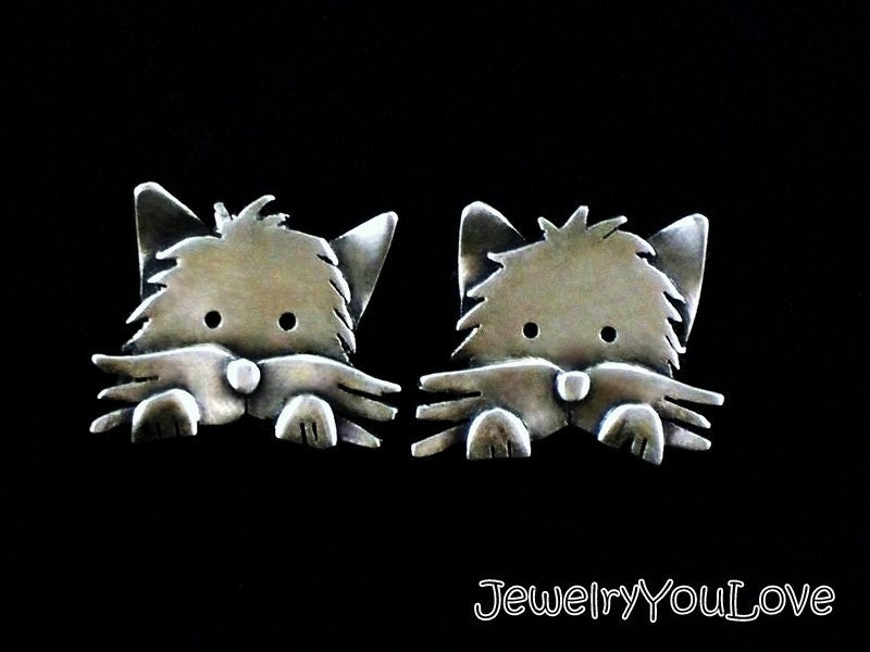 Sterling Silver Cairn Terrier Earrings Lucy by JYLbyPeekaliu