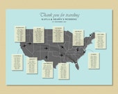 US Map Wedding Seating Chart , Map Wedding Table Plan, Wedding Seating, Travel Wedding Theme, Printable Seating Chart, UK