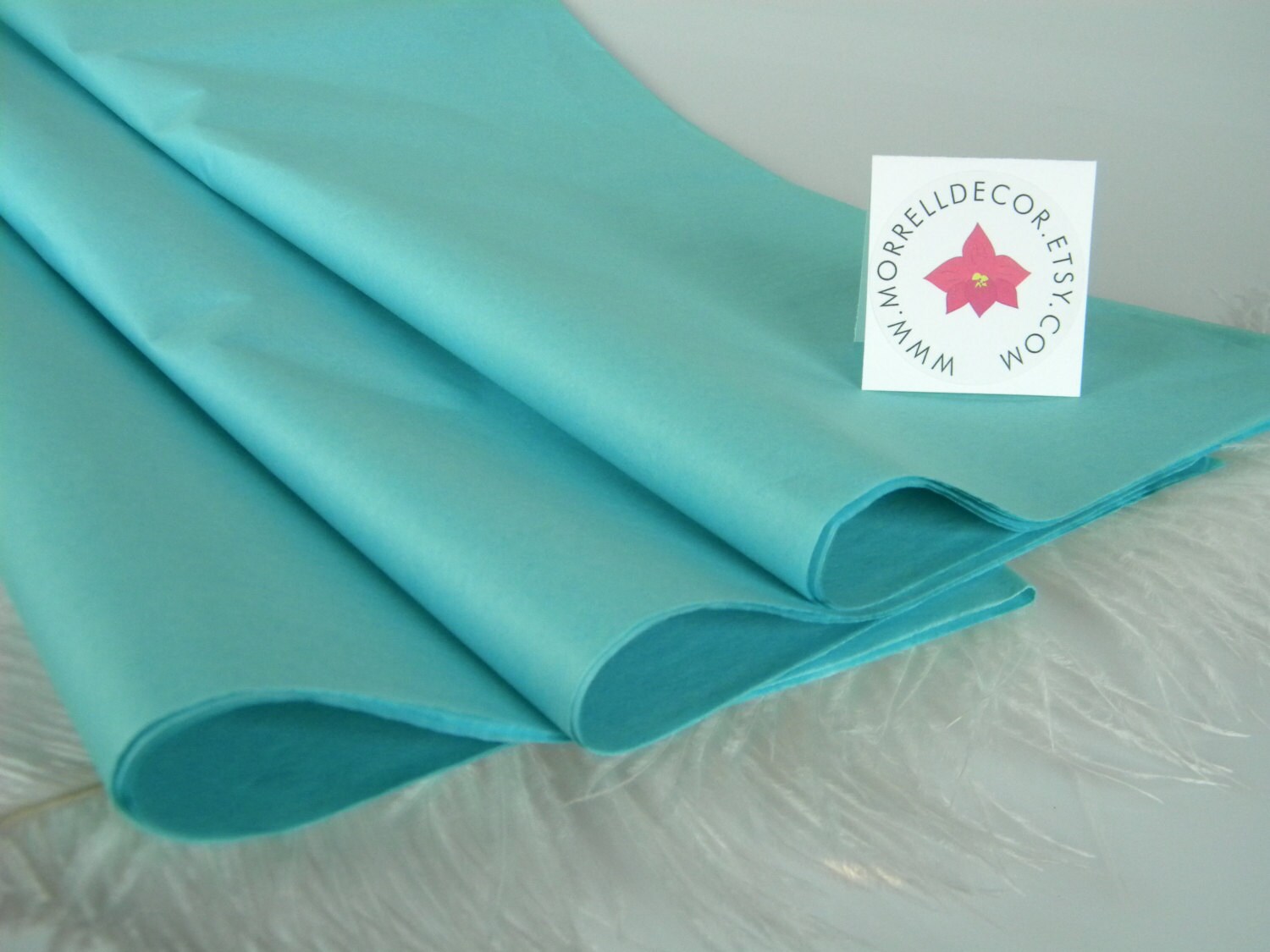 Aqua Blue Tissue Paper Aquamarine 48 Sheets by MorrellDecor