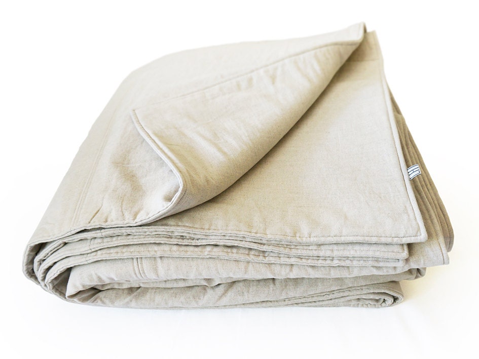 Natural linen blanket or bedspread King Queen Double Twin or