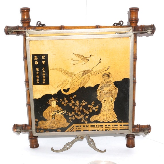 ANTIQUE JAPANESE TRAVEL mirror meiji mirror shaving